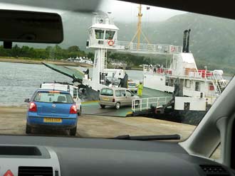 op de veerboot naar Ardgour